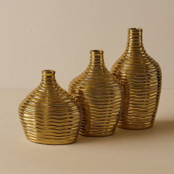 Modern Wavy Texture Vase Set