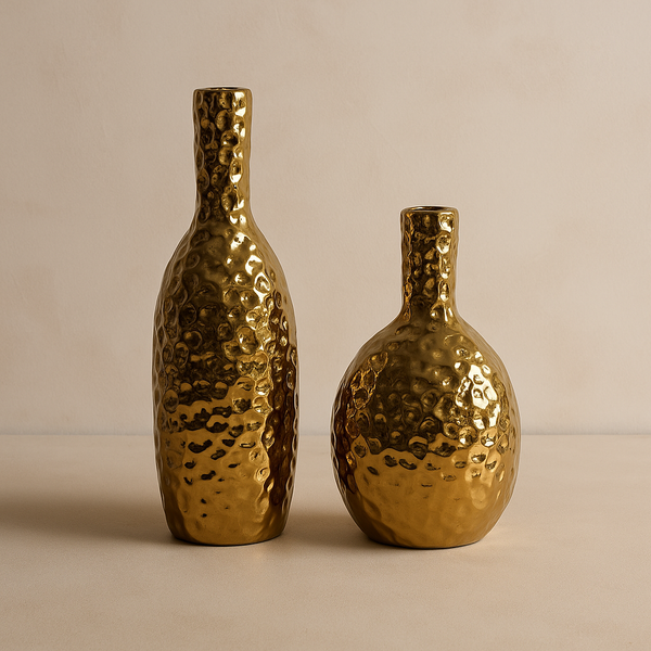 Gold Bottle Vase Set