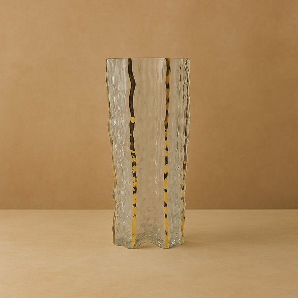 Wavy Crystal Gold-Streak Vase