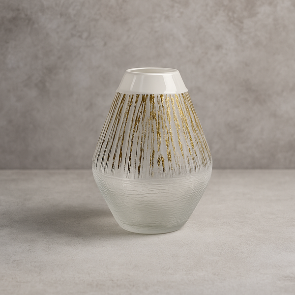 Luxe Golden Drizzle Glass Vase