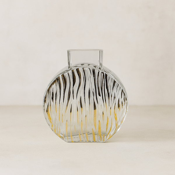 Glass vase in gold x black
