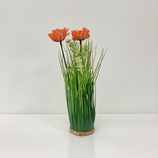 Orange Meadow Grass Vase