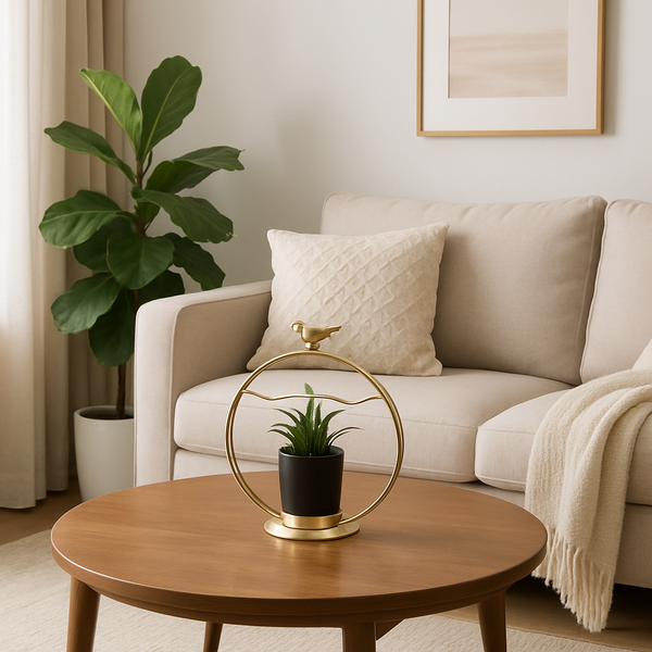 Bird Haven Metal Ring Plant