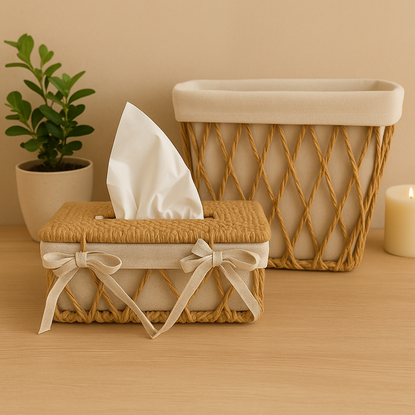 Linen Touch Woven Tissue Box