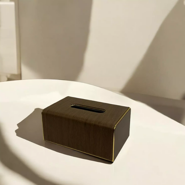 Leather tissue box