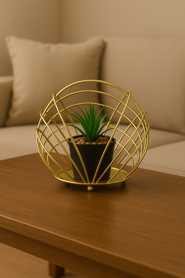 Modern Gold Globe Planter