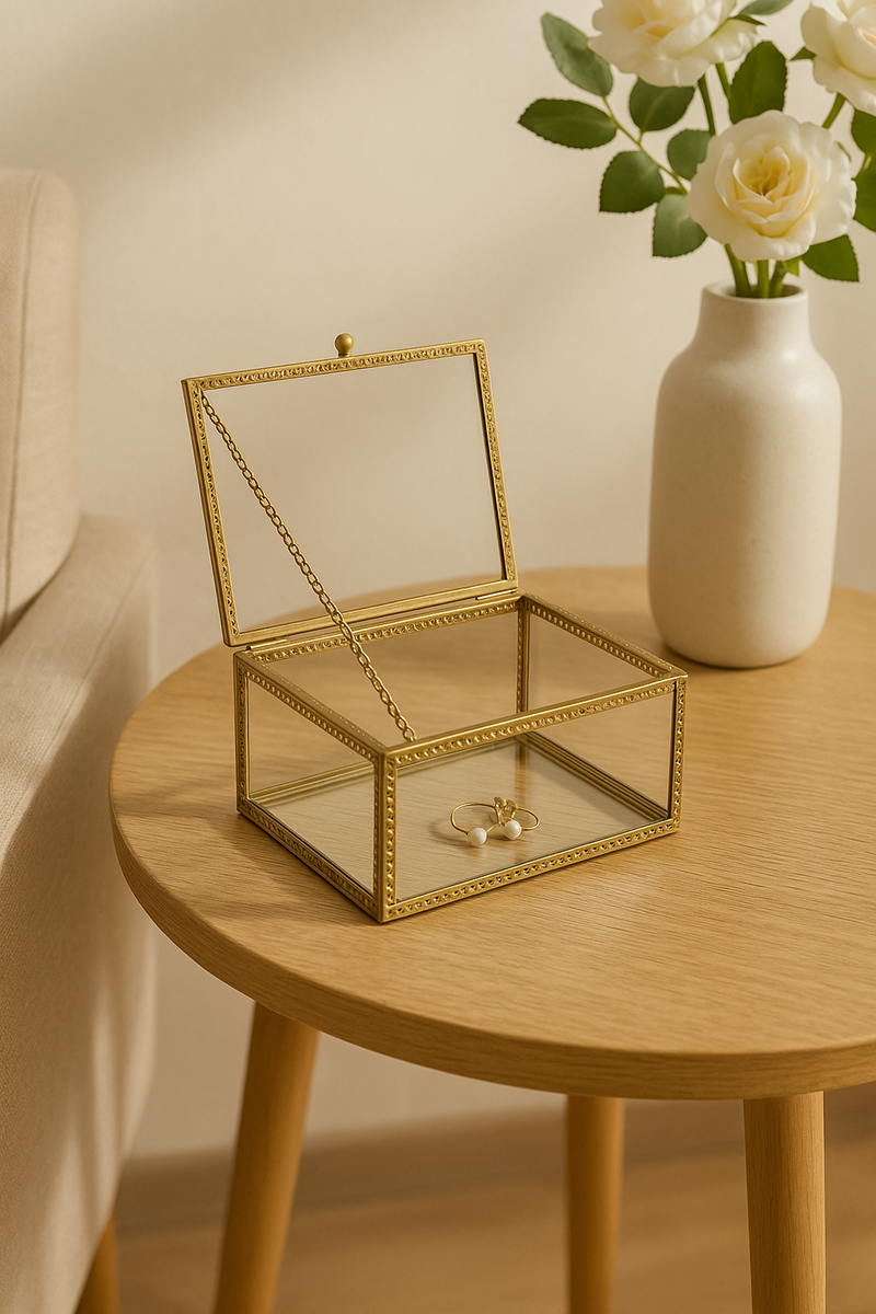 medium Golden Edge Glass Box